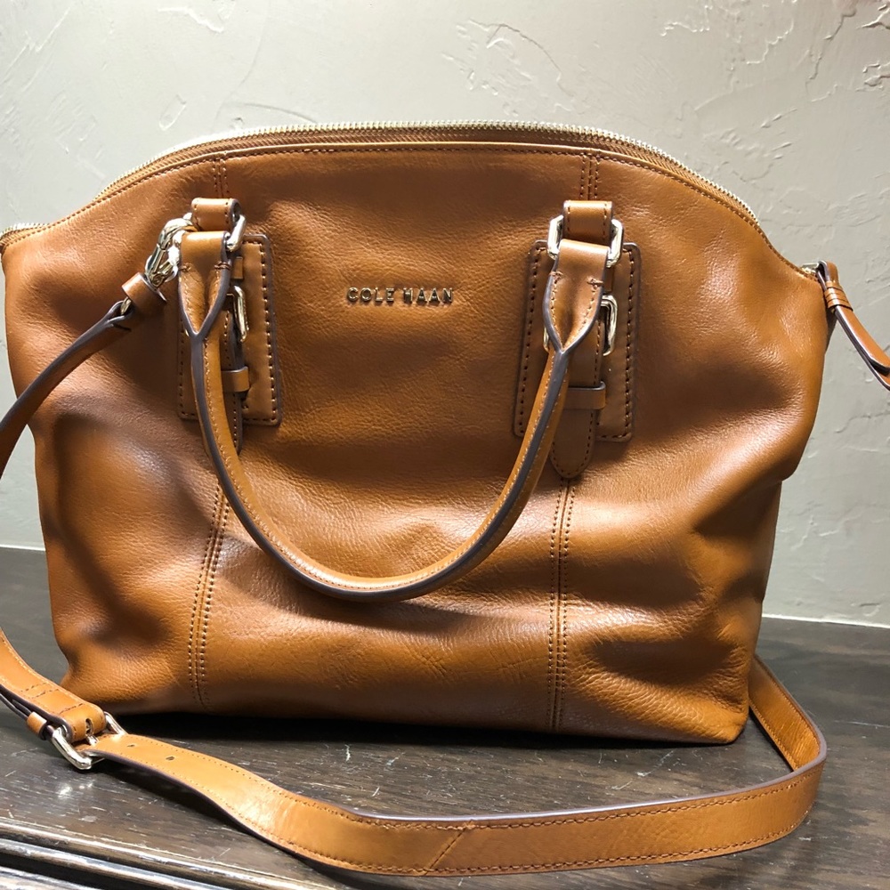 Cole Haan Cognac Leather Hobo Bag